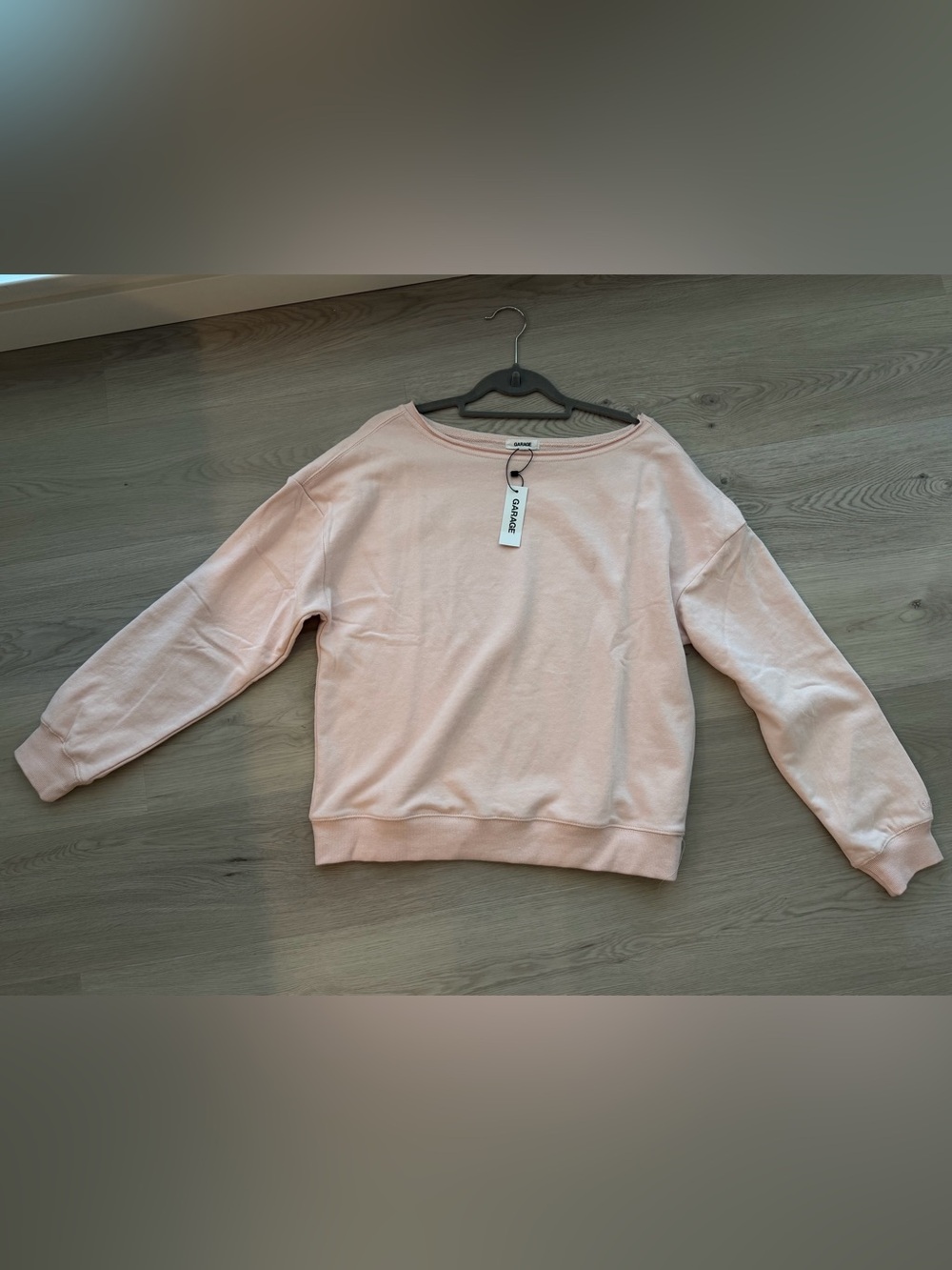 Garage Soft Terry Super Off Shoulder Pink Sweatshirt